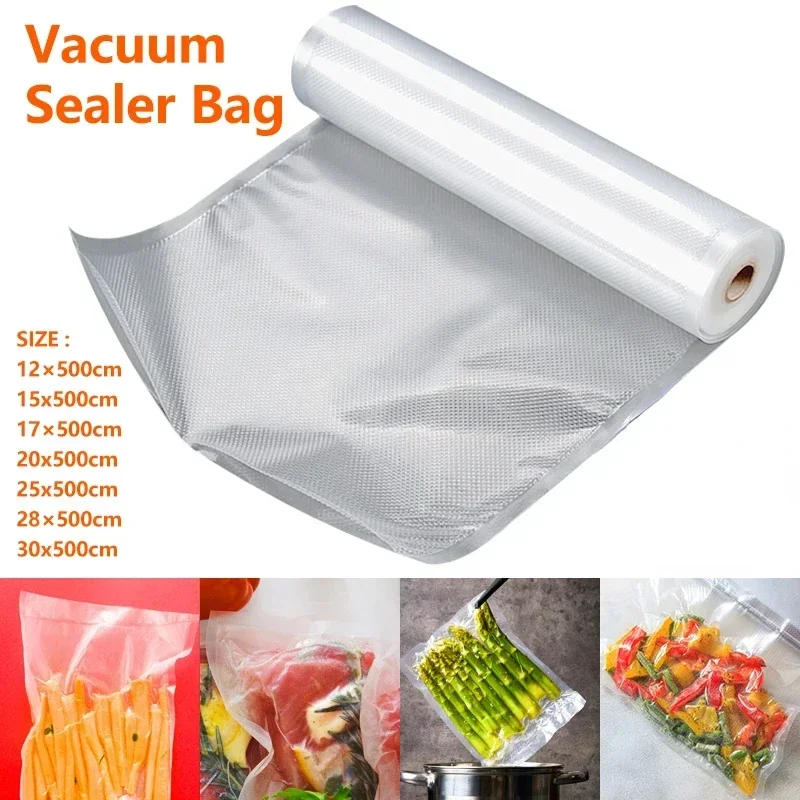 Kitchen Transparent Plastic Bags for Vacuum Sealer Compression Food Packaging Storage Bag Rolls Storage Bag Fresh Keeping Bag