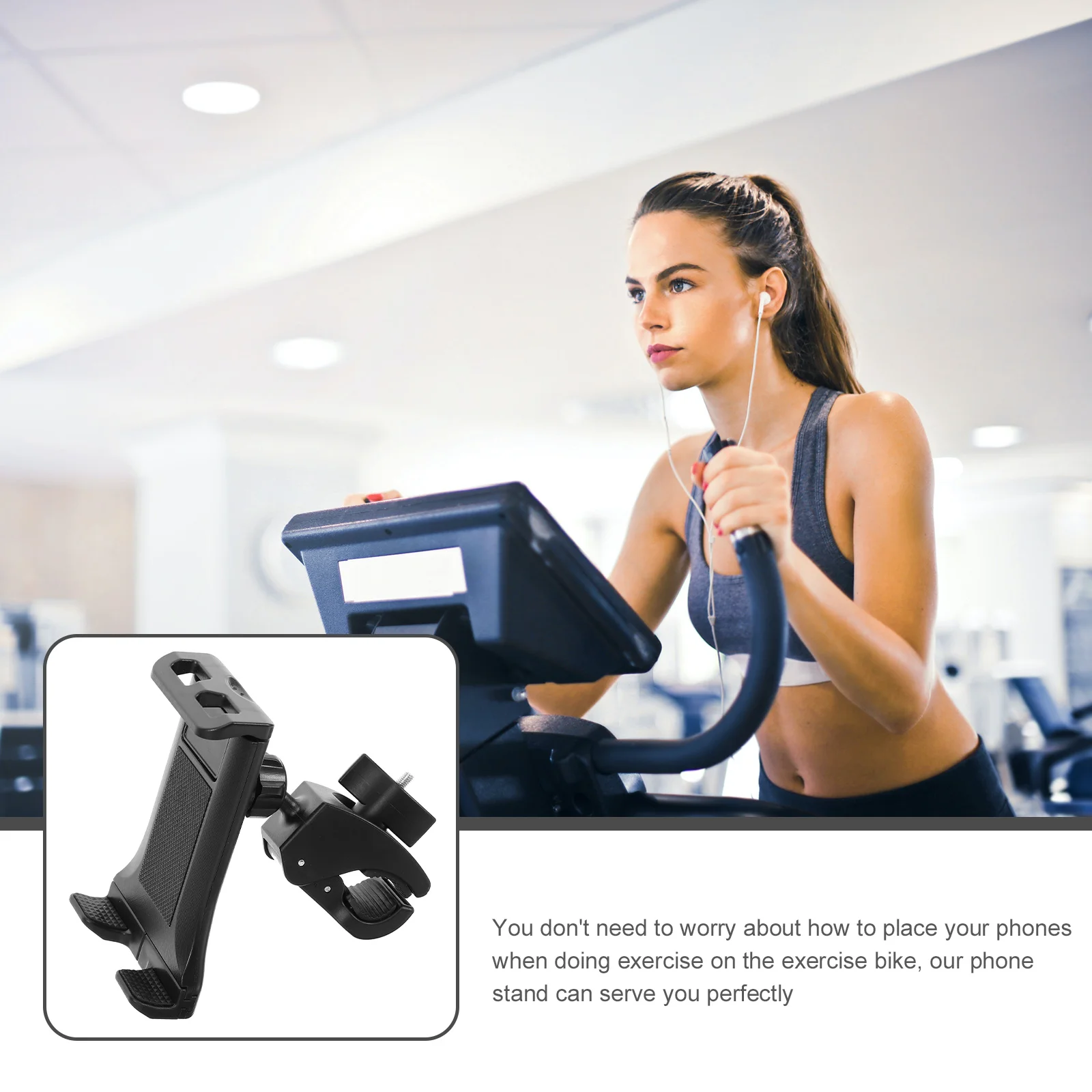 Mobile Phone Holder for Treadmill Portable Bike Handlebar Exercise Tablet Rack Car Mount Monitor Bicycle