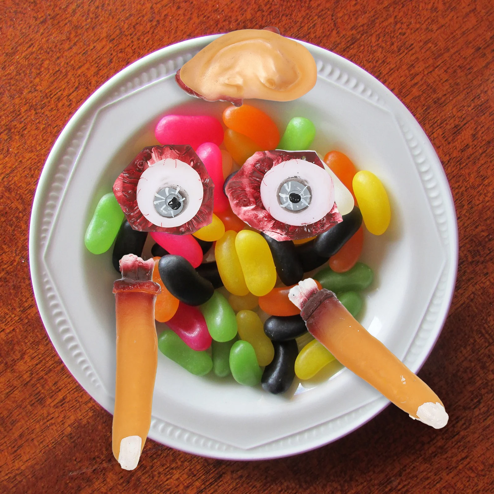 

Fake Human Organs 4 Pcs Bloody Fingers Ears Eyeballs for Halloween Scary Decor Horror Simulation Trick Props Party Favors