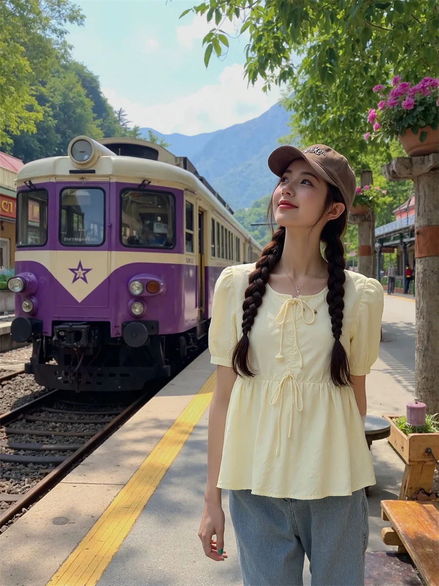 

Блузки для женщин с коротким рукавом, желтая модная льняная полосатая верхняя одежда, винтажный стиль, женская одежда, топ, лето-осень, большой размер