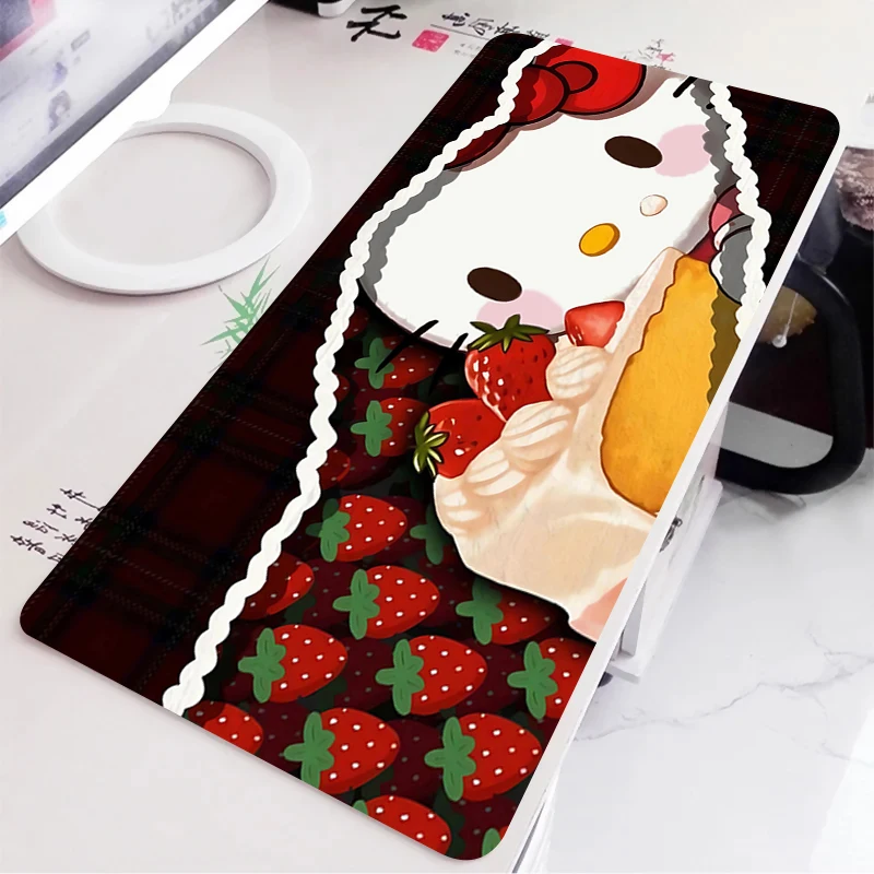 Mouse Pad Hello Kitty Gamers Large Computer Extended Game Mousepad Desk Mat Keyboard Rubber Durable Carpet