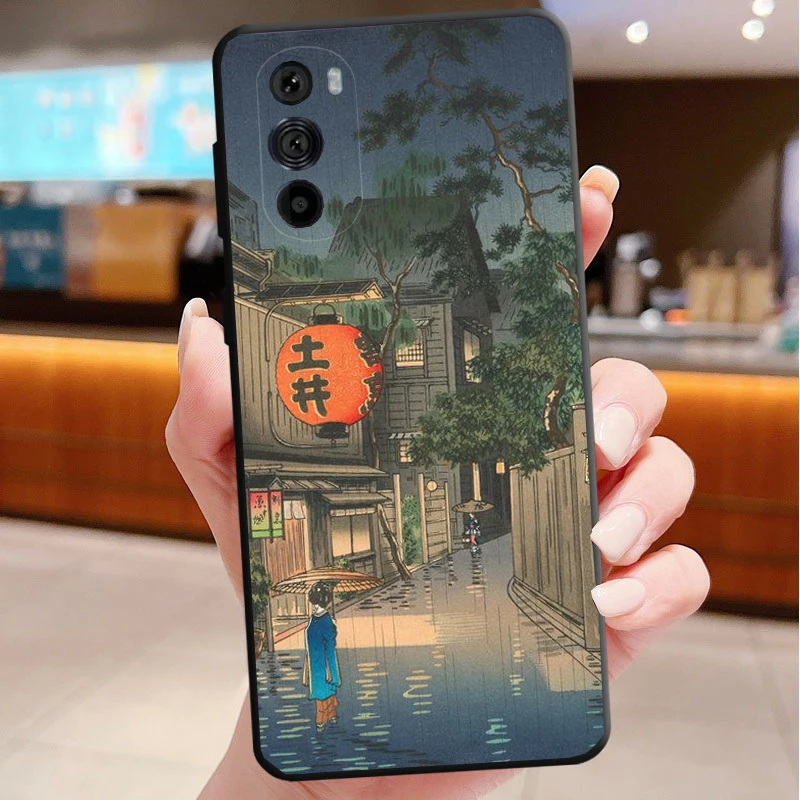 حافظة هاتف لهاتف موتورولا إيدج 50 40 برو 60 50 40 30 Ultra Neo Fusion G85 G72 G53 G54 G84 G13 G32 رافعة فنية يابانية جبل فوجي #1