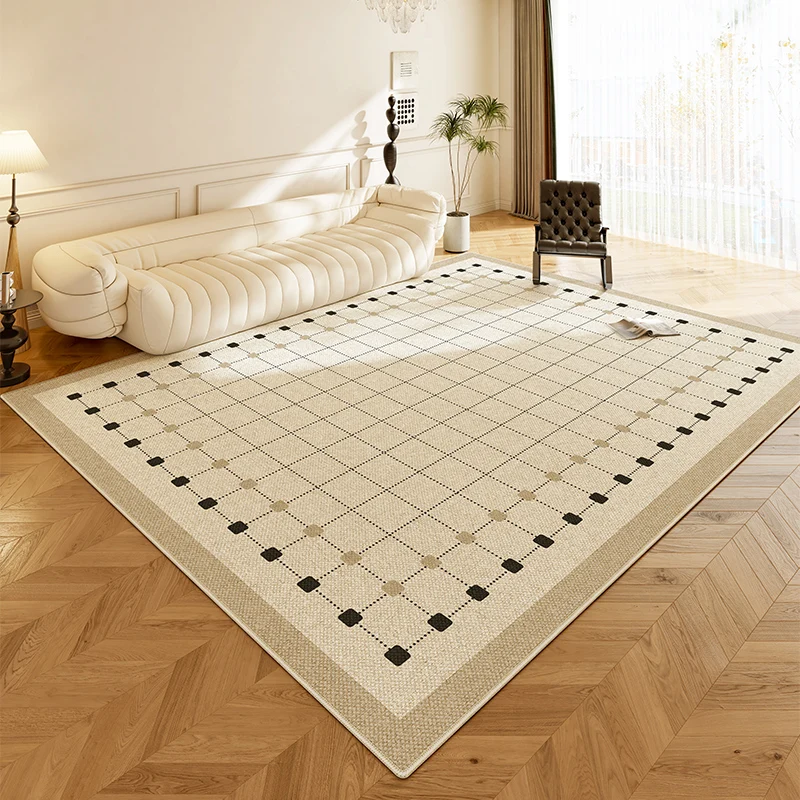 French Cream Style Large Area Carpet Living Room Light Luxury Highend Autumn Winter Carpets Home Bedroom Waterproof Antislip Rug