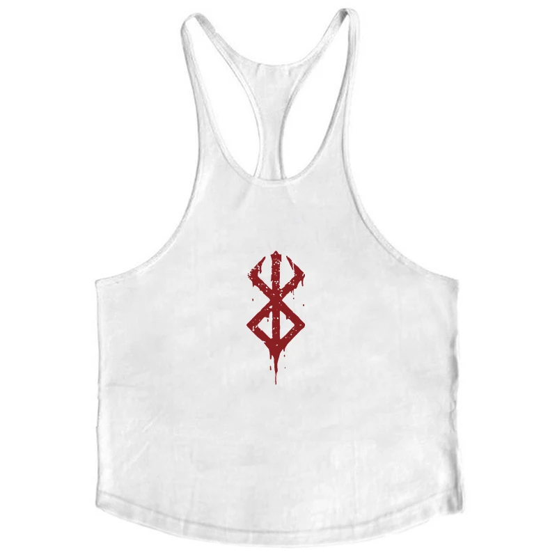 Berserk Grafik-Tanktop aus Baumwolle für Herren, Sommer, ärmellos, Y-Back-Weste, für Fitness, Muskeltraining, sportliches Workout, Unterhemd, Activewear – Detail 30