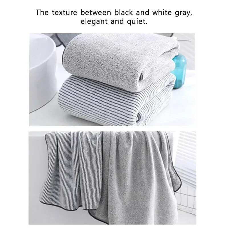 Thicken Bamboo Charcoal Coral Velvet Bath Towel For Adult Soft Absorbent Quick-Drying Towel Home Bathroom Microfiber Towel Sets