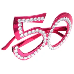 Party Glasses Novelty Birthday Eyeglasses Decor Gifts Eyewear Photo Props Flash Costume Age Commemorate Decoration