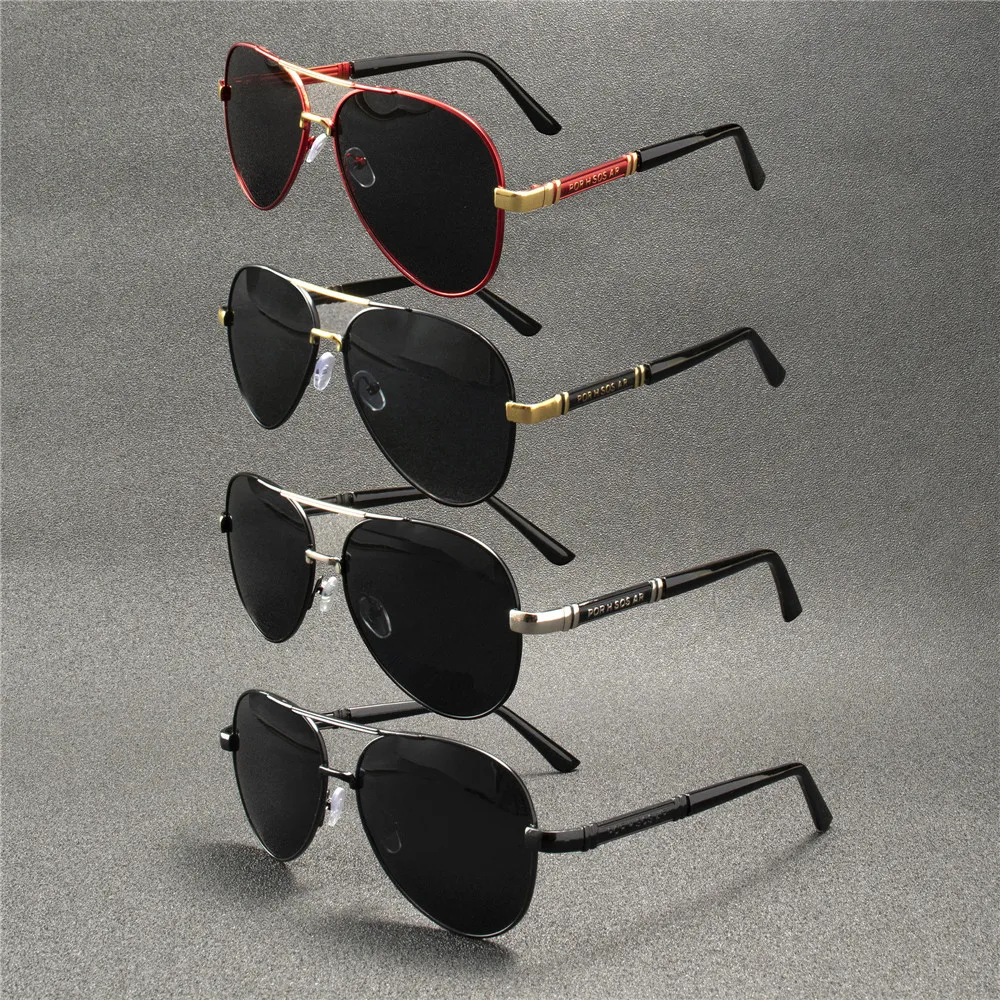 

4 шт. поляризационные солнцезащитные очки, мужские качественные солнцезащитные очки в металлической оправе, брендовый дизайн, мужские очки, очки для вождения и рыбалки