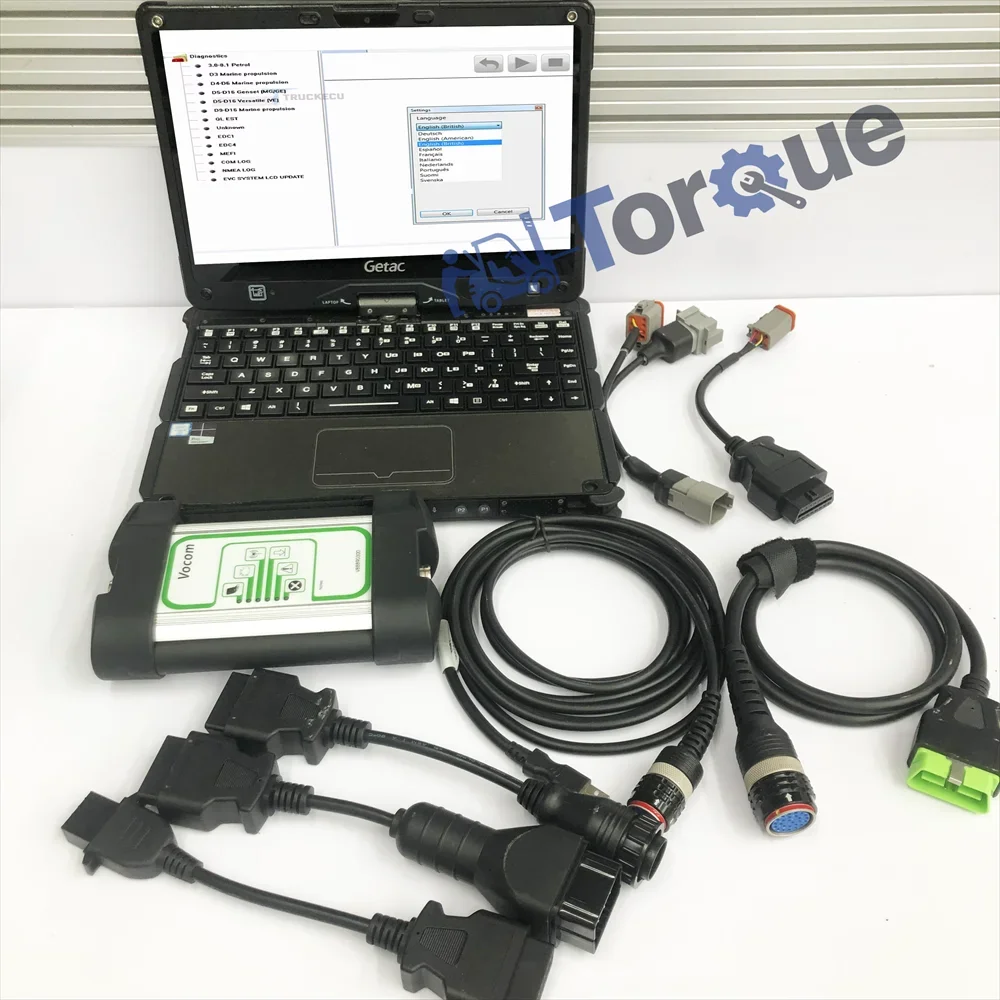 v110 laptop VOCOM with marine engine industrial generator diagnosis kit for vodia diagnostic tool for vodia5 scannner