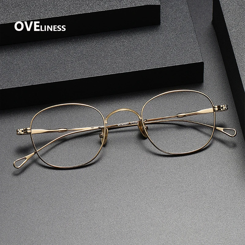 

2025 Vintage Titanium Glasses Frame Men Square Retro Eyeglasses Frame Women Korea Luxury Brand Eyewear spectacles