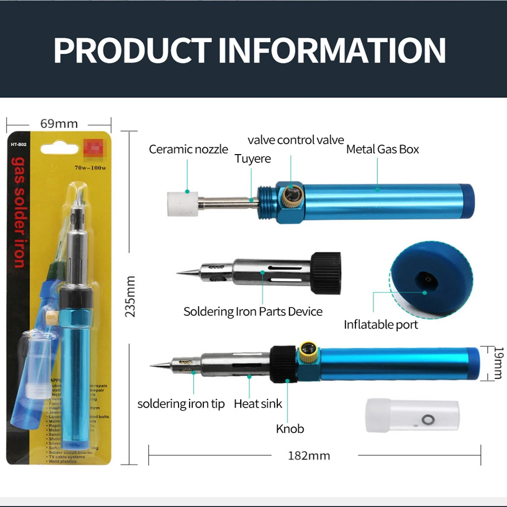 High quality gas torch soldering Cordless Refillable Butane Gas Soldering Iron Pen shape gas gun tool HT-B01