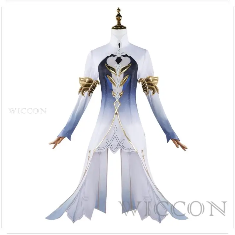 Anime Game Genshin Impact Fontaine Furina Focalors Cosplay Kostuum Jurk Uniform Focalors Pruik Cosplay Kostuum Hydro Archon