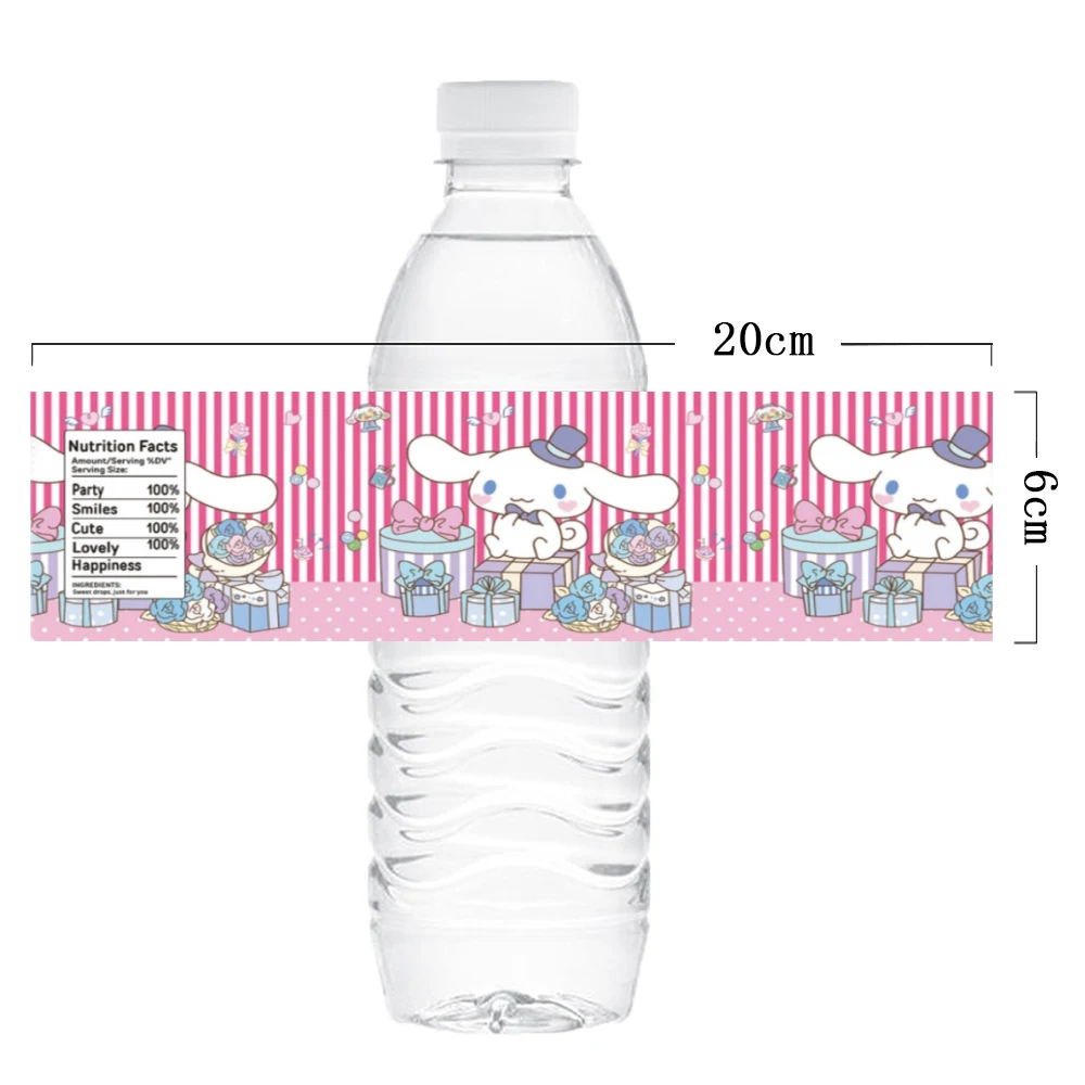 Cinnamorroll Party Decoration Children and Girls Birthday Supplies Bottle Sticker Label Cinnamorroll Juice Cup Waterproof Sticke