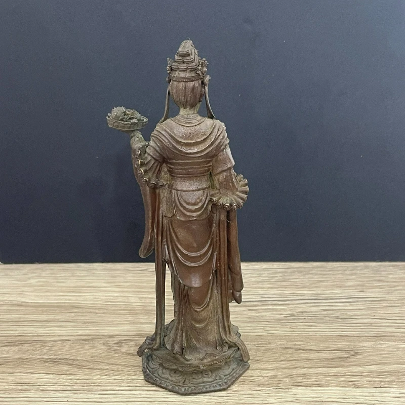 Antique Bronze Guanyin Bodhisattva Creative Home Garden Living Room Entrance Decoration Miniature