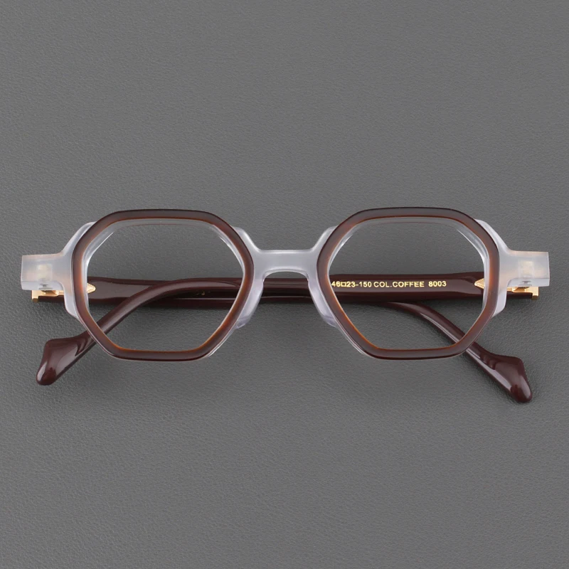 

High Quality Vintage Acetate Irregular Square Glasses Japanese Handmade Frame For Men Women Designer Brand Fashion Eyeglasses