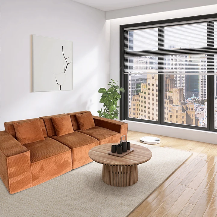 

Latest Large Sectional Velvet 4-Seater Sofa Set Cheap Living Room Furniture With Latest Design Upholstered With Vacuum Fabric