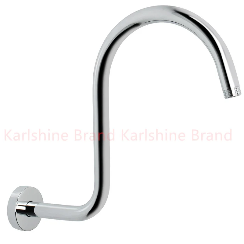 Stainless Steel Mattle Black Shower Head Riser Extension Arm S Shaped Chrome Showerhead Pipe Fixed bar For Bathroom Accessories