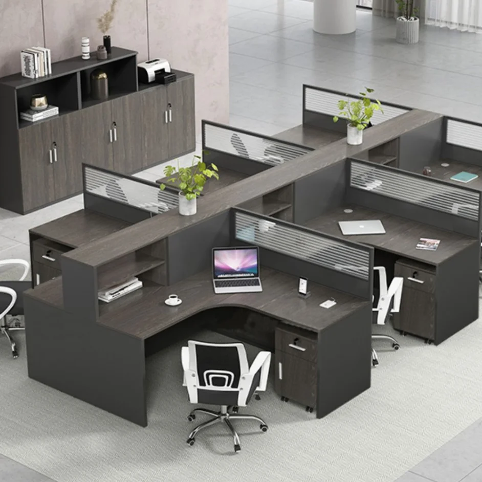 

Modern Workspace 4 6 8 10 Person Staff Office Workstation Partition Desk Cubicle Modular Office Workstation