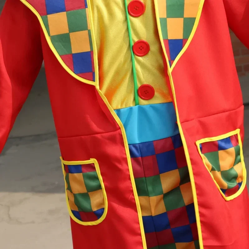 Volwassen Grappige Circus Clown Cosplay Kostuums Carnaval Party Show Met Pruik Schoenen Spons Neus Jurk Voor Mannen Vrouwen