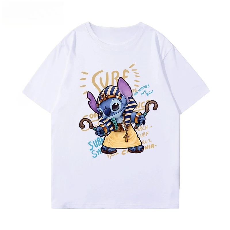 

Disney Stitch Boys and Girls Kids Summer T-Shirts Family Parent-Child Clothing Casual Loose Comfort Short Sleeve Men Women Top