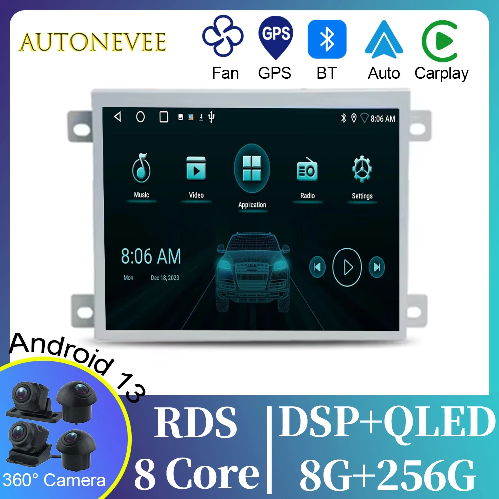 Carplay Android 13 Car DVD Player Bluetooth GPS Radio For Jeep Grand Cherokee Compass Dodge Challenger Charger WIFI Durango RAM