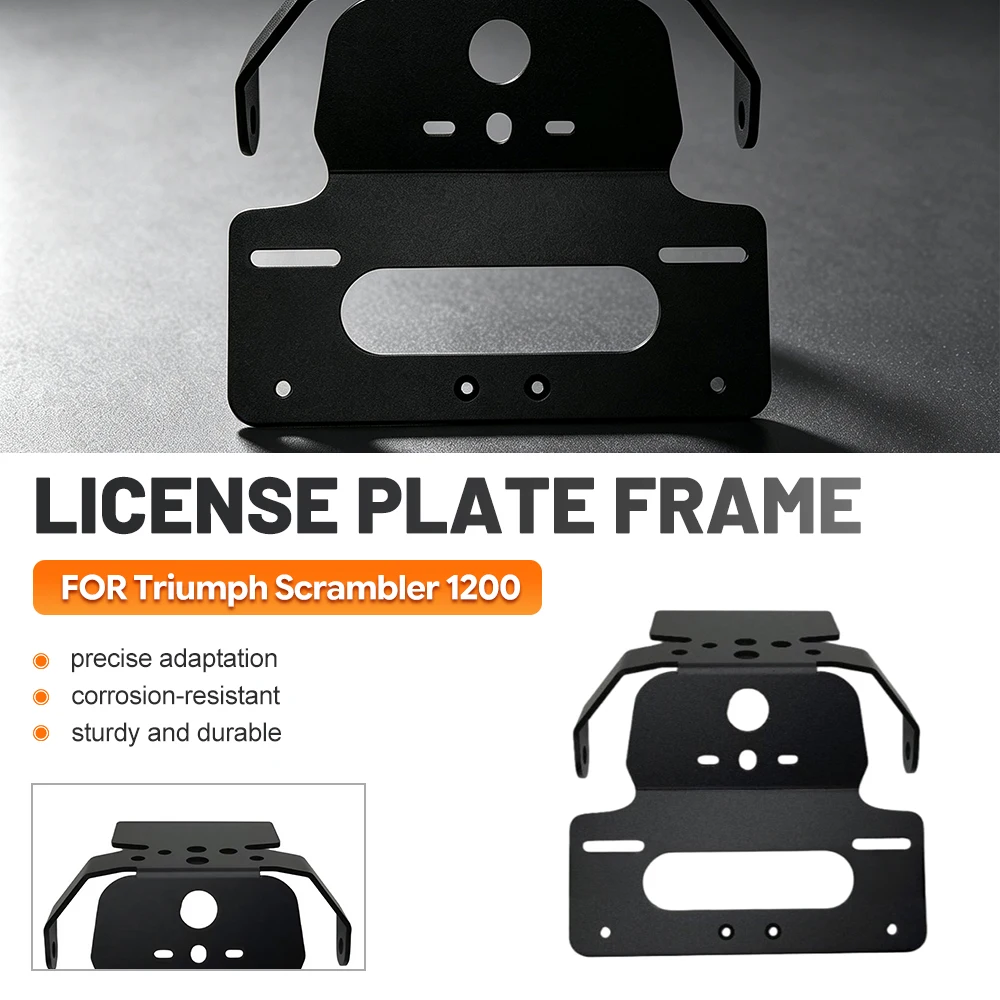 Motorcycle Fender Eliminator License Plate Frame Bracket With Light For Triumph Scrambler 1200 Heavy Duty Steel Touring Daily