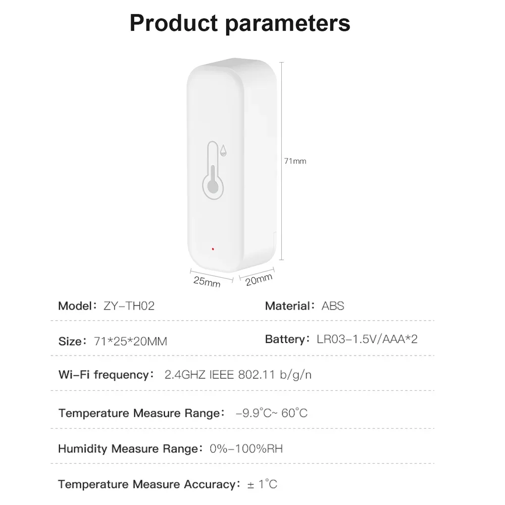 1 ~ 4 قطعة Tuya WiFi مستشعر درجة الحرارة والرطوبة APP التحكم عن بعد للمنزل الذكي عبر SmartLife العمل مع Yandex Alexa #6