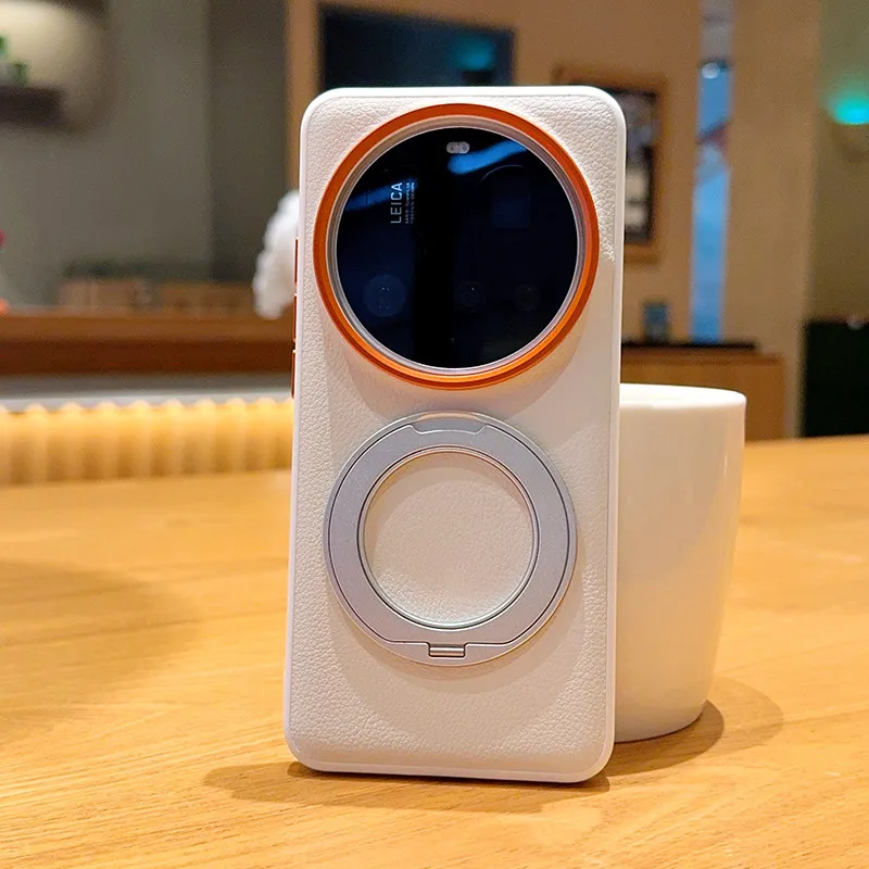 

Для Xiaomi 14 Ultra 15 ультра магнитный чехол ELVEV противоударный жесткий чехол из искусственной кожи с вращающимся кронштейном для ПК, чехол для телефона