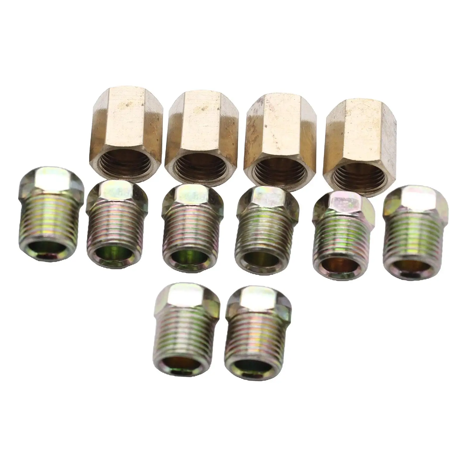 1/4 inch Brake Line Connector Fittings Brass Unions 7/16-24 Inverted Motors Parts