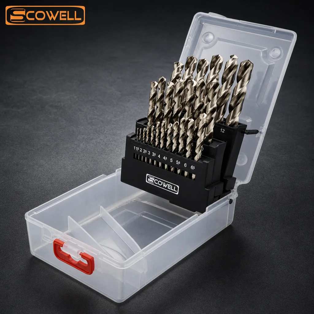 25 Packing SCOWELL HSS4341 Twist Drill Bits for Metal Stainless Steel Cast Iron Drilling High Precision Durable Industrial Tools