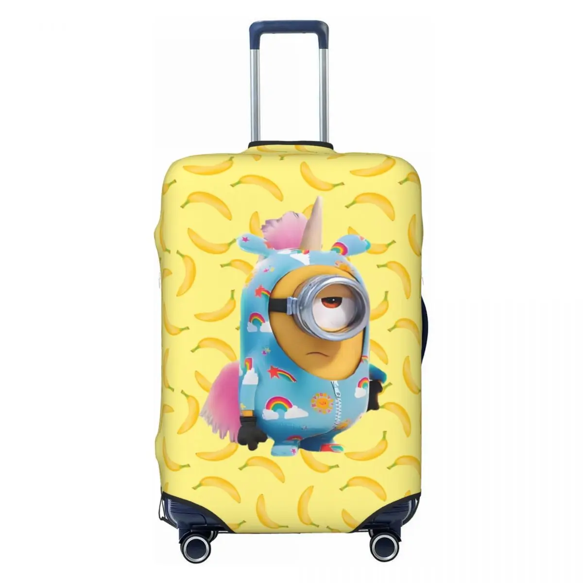 

Эластичный защитный чехол для чемодана с мультяшным персонажем в виде желтого человечка, подходит для чемоданов 18-32 дюймов