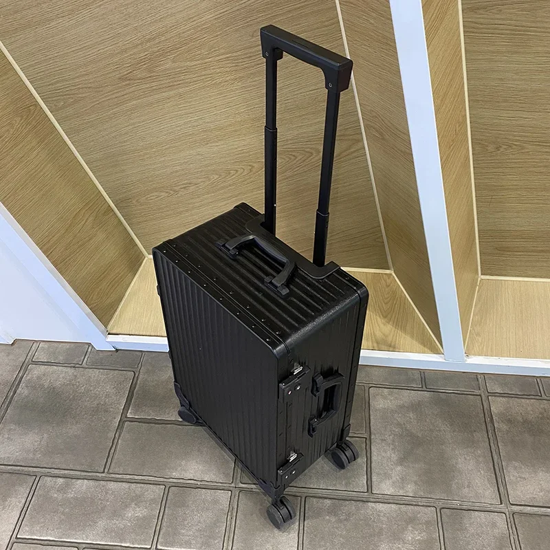 Brand Fashion Luggage Japanese Style  20/24/28 Inch Ins Mute Wheel Boarding Travel Suitcase Aluminum Frame Trolley Luggage