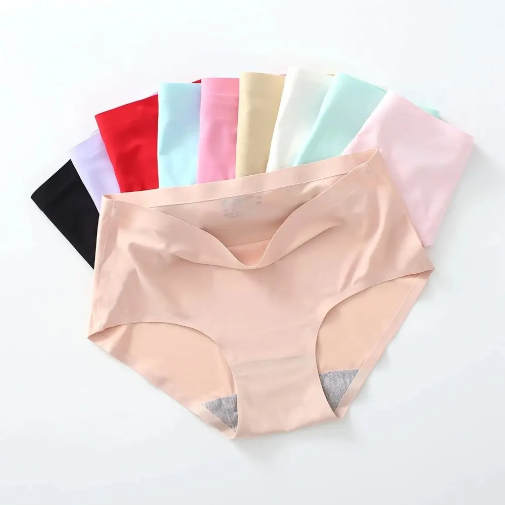 Nylon Ice Silk Seamless Panties Gifts Breathable Solid Color Breathable Panty Comfortable Skin-friendly Briefs Women