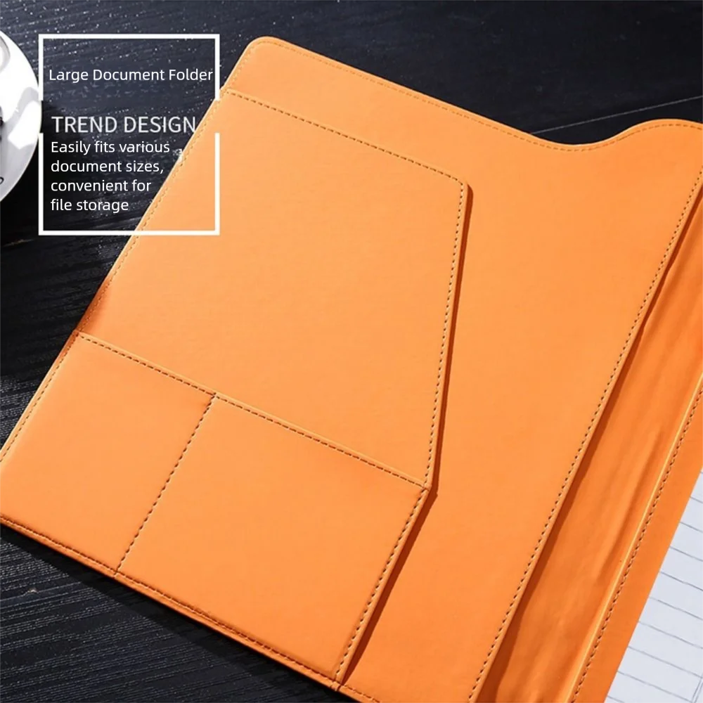 With Cover A4 File Folder Clipboard With Pen Holder Waterproof PU Leather Writing Clip Non-slip Multifunctional