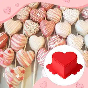 創意矽膠蛋糕棒棒糖模具圓形與心型手工蛋糕模具DIY慕斯模具巧克力 10 最佳銷售 蛋糕棒棒糖 - №8