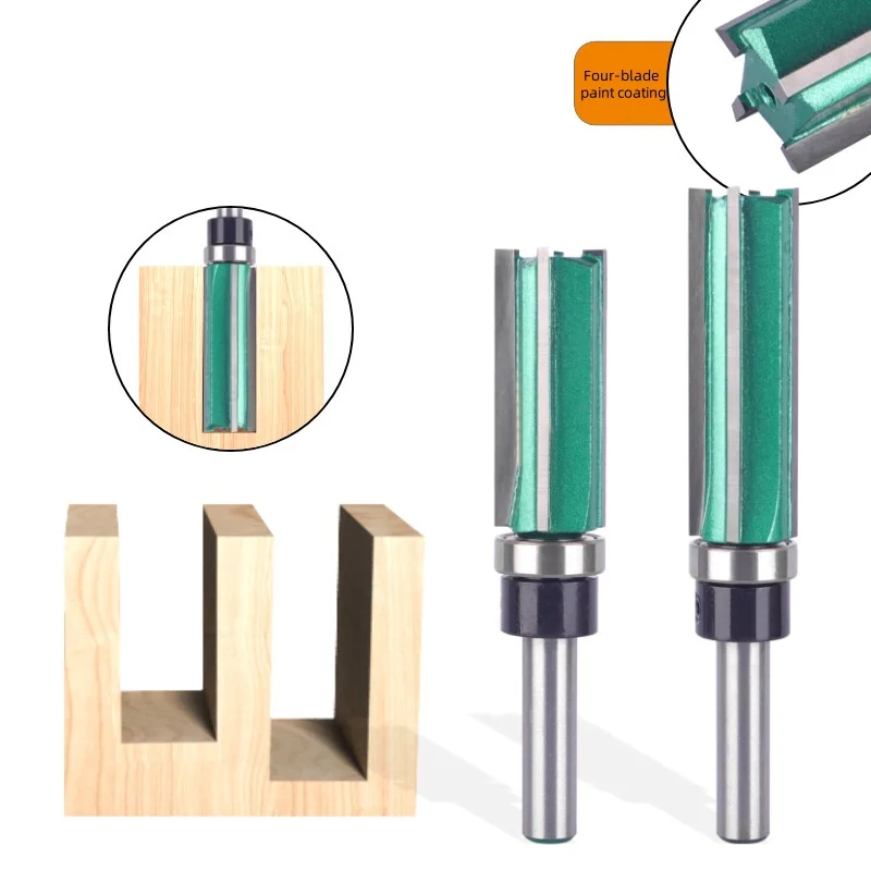 1pcs 8/12mm Shank Cutter Router Bit Trimming Woodworking Milling Cutter Four Blades For Hand Making A Drawer