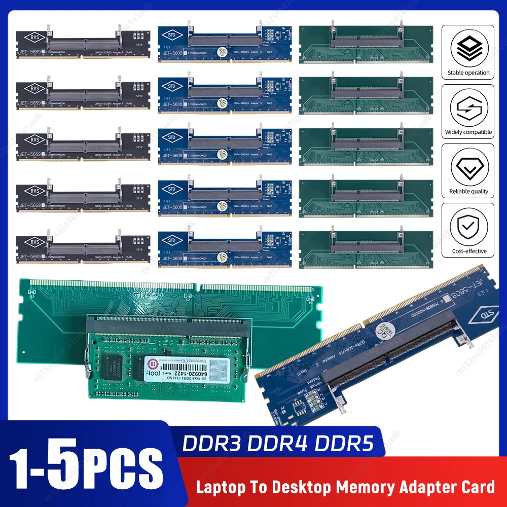 1-5PCS DR3 DDR4 Scheda adattatore di memoria per laptop a desktop SO-DIMM a PC Scheda DIMM Connettore Scheda Memory Stick RAM Adattatore connettore