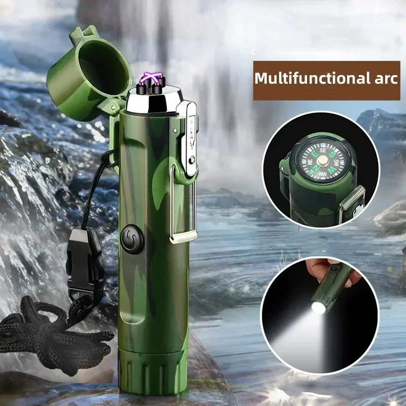 Electronic Plasma Arc Lighter Electric Lighters USB Rechargeable Smoking Cigar Outdoor Waterproof Windproof Portable Accessories