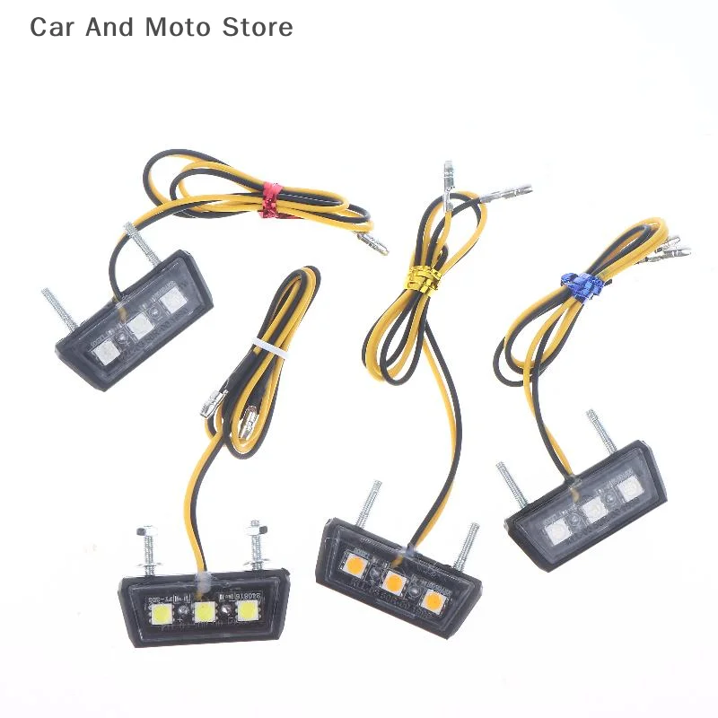 12V LED Light Waterproof Motorcycle License Light Motorcycle License Plate Rear Tail Light Motorcycle License Plate Holder Light