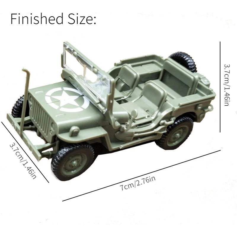 4D Assembled 1/48 Willis Jeep SUV Military Fighting Vehicle Toy Gift Assembly Military Toy