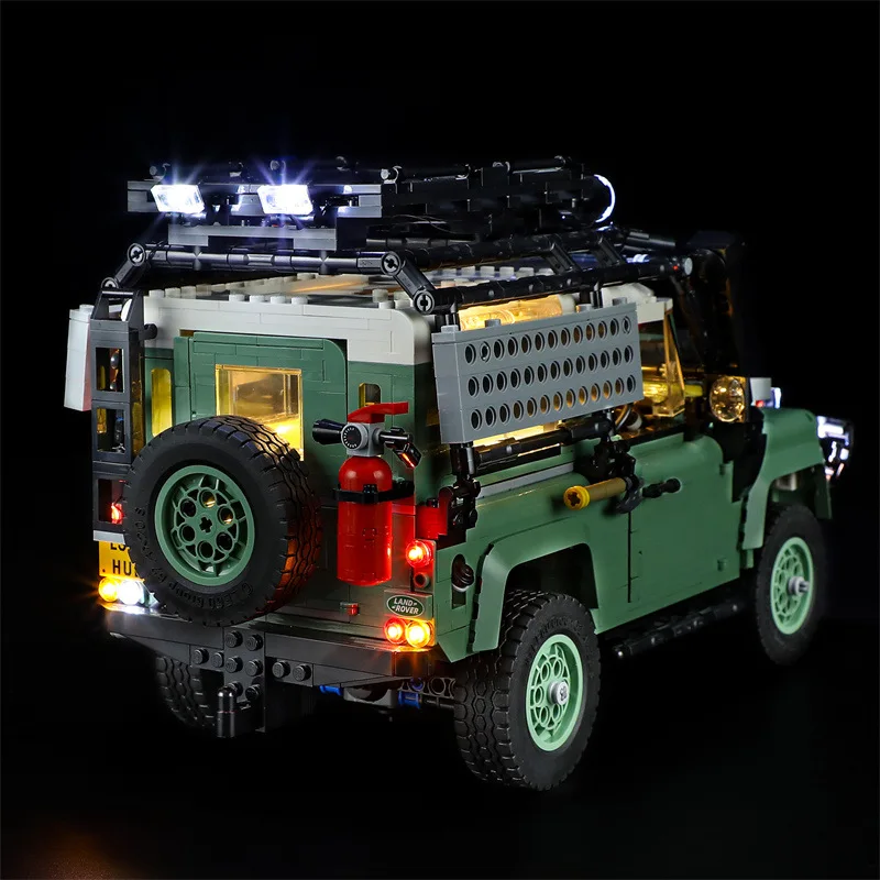 (Only LED Light) Lands Rovers Classic Defenders 90 10317 Car Illumination Not Building Blocks Bricks Kits Sets Not Include Model