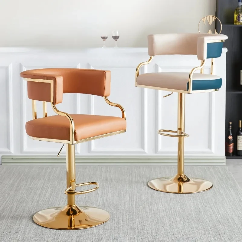 

Modern Swivel Bar Stools Height Adjustable Luxury Nordic PU Leather Bar Chair Kitchen Counter Stools Living Room Bar Furniture