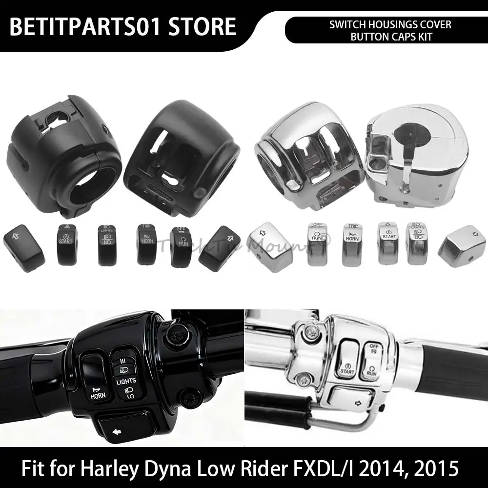 

Мотоциклетный 1 пара корпусов переключателя управления на руле, комплект колпачков для кнопок, подходит для Harley Sportster Forty-Eight XL1200X 2014-2022
