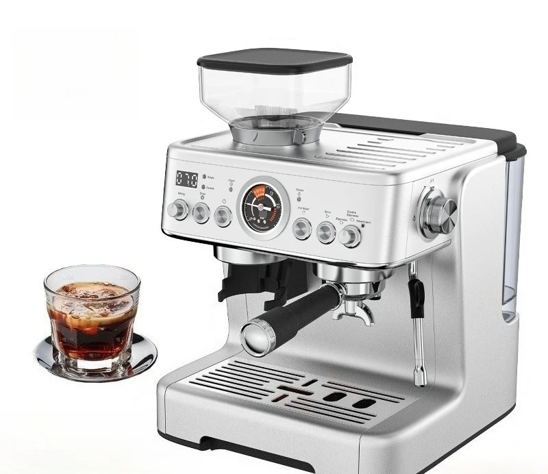 

Cross-border Italian coffee machine Foreign trade export grinding integrated semi-automatic high pressure extraction espresso