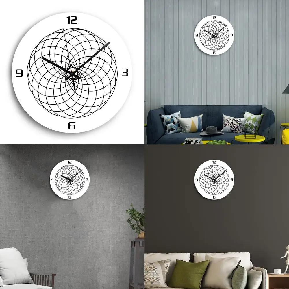 Optical Illusion Modern Wall Clock Acrylic Hypnotic Black and White 3D Visual Abstract Psychedelic Clock