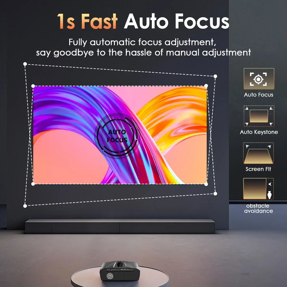Projecteur TV 4K pour Smartphone Android 9.0 Bluetooth Wifi pour projecteurs de cinéma maison projecteur de faisceau vidéo pour extérieur 3000ANSI