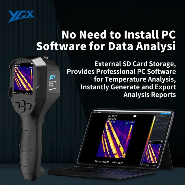 Infrared Thermal Imager 240x240 Thermal Camera Handheld -20~550℃ with Photography Video Recording Abnormal Alarm Functions