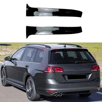 Auto Achterruit Zijspoiler ABS Spoilers Canards Splitter Voor Volkswagen VW Golf7 Variant Wagen 2014-2017 Gloss Black Carbon