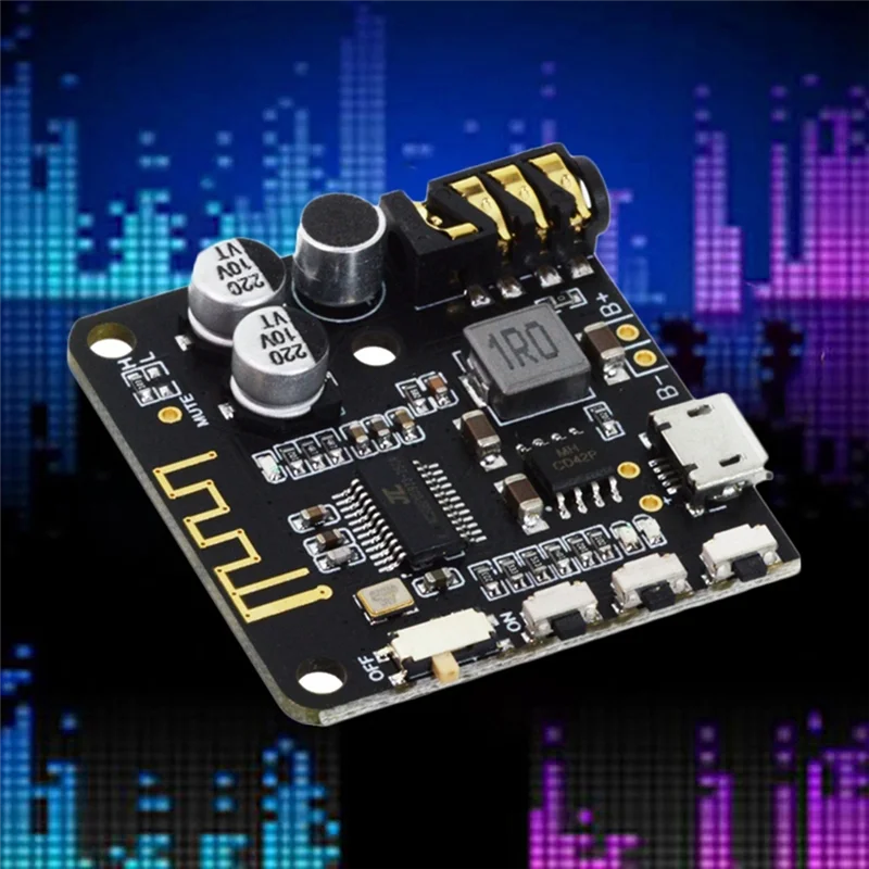 MP3 Audio Decoder Board com Mic, Lossless Car Speaker, Módulo de Áudio, Amplificador, DIY, Receiver, Case, BT5.0 PRO