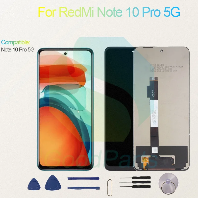Test Before Ship For RedMi Note 10 Pro 5G Display Touch Screen Digitizer Panel Assembly Lcd Screen RedMi Note 10 Pro 5G Note 10