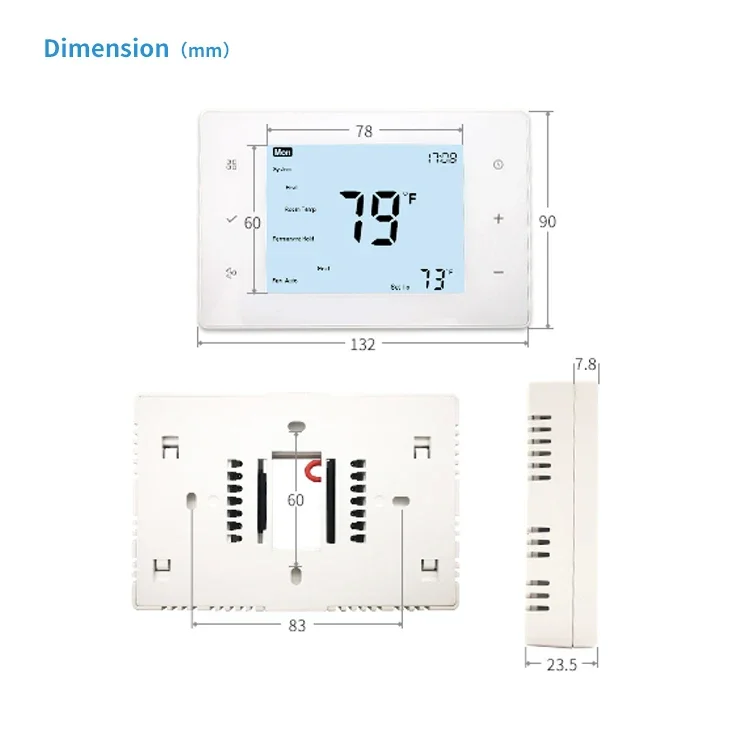Weekly Programmable Digital Smart 24v Wifi Thermostat for Heating and Cooling System view 2